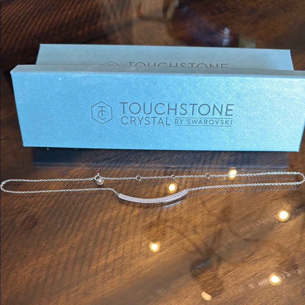 Touchstone Crystal by SWAROVSKI Sterling Silver Bar Necklace with crystal accent
